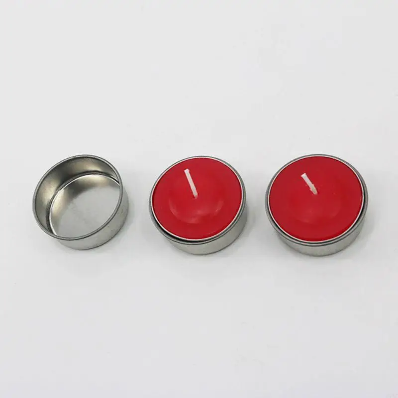 U75C Metal redondo o suporte da xícara tealight tocador vela vazia para acessórios contêiner caixa para o fusão