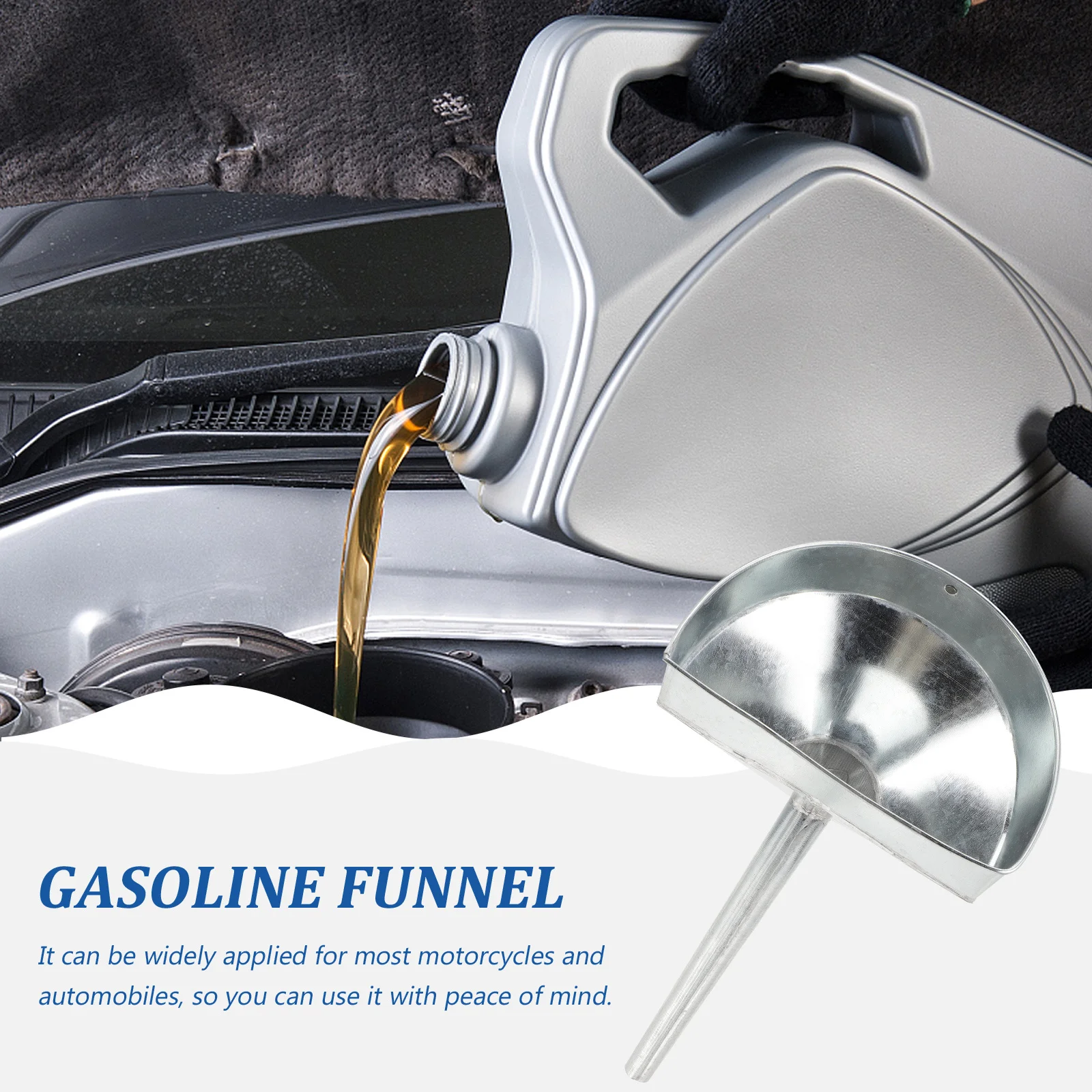 

Car Fuel Filler Funnel Metal Long Stem Design for Automotive Motorcycle Refueling Petrol Oil Transmission Fluid Use