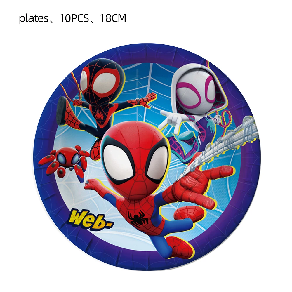 HOTToys Spiderman And Friend Kild Birthday Party Disposable Tableware Paper Plate Cup Napkin For Kids Party Decoration Supplies