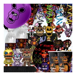 FNAF Freddy Game Family Gathering Decor Happy Birthday Banner Cupcake Toppers Theme Cake Decoration Birthday Party Easter Supply