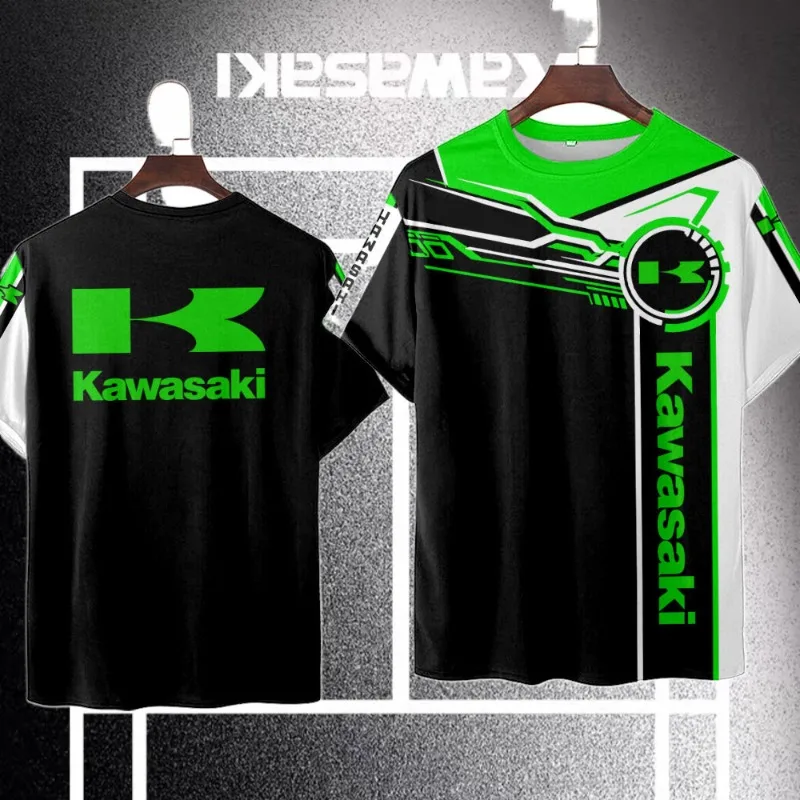 

Kawasaki, новая летняя быстросохнущая дышащая модная спортивная футболка для взрослых и детей с короткими рукавами для велоспорта