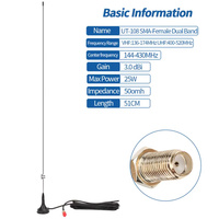 2pcs NEW UT-108UV SMA-F UHF+VHF Magnetic Vehicle-mounted Antenna for Radio Walkie Talkie BaoFeng UV-5R 888S Kenwood TK-360