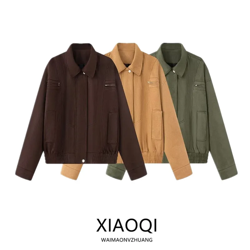 

2025 Autumn New American Retro Motorcycle ort Coat Women's Faion Versatile High-End Feeling Jaet Top Ladies' Wear