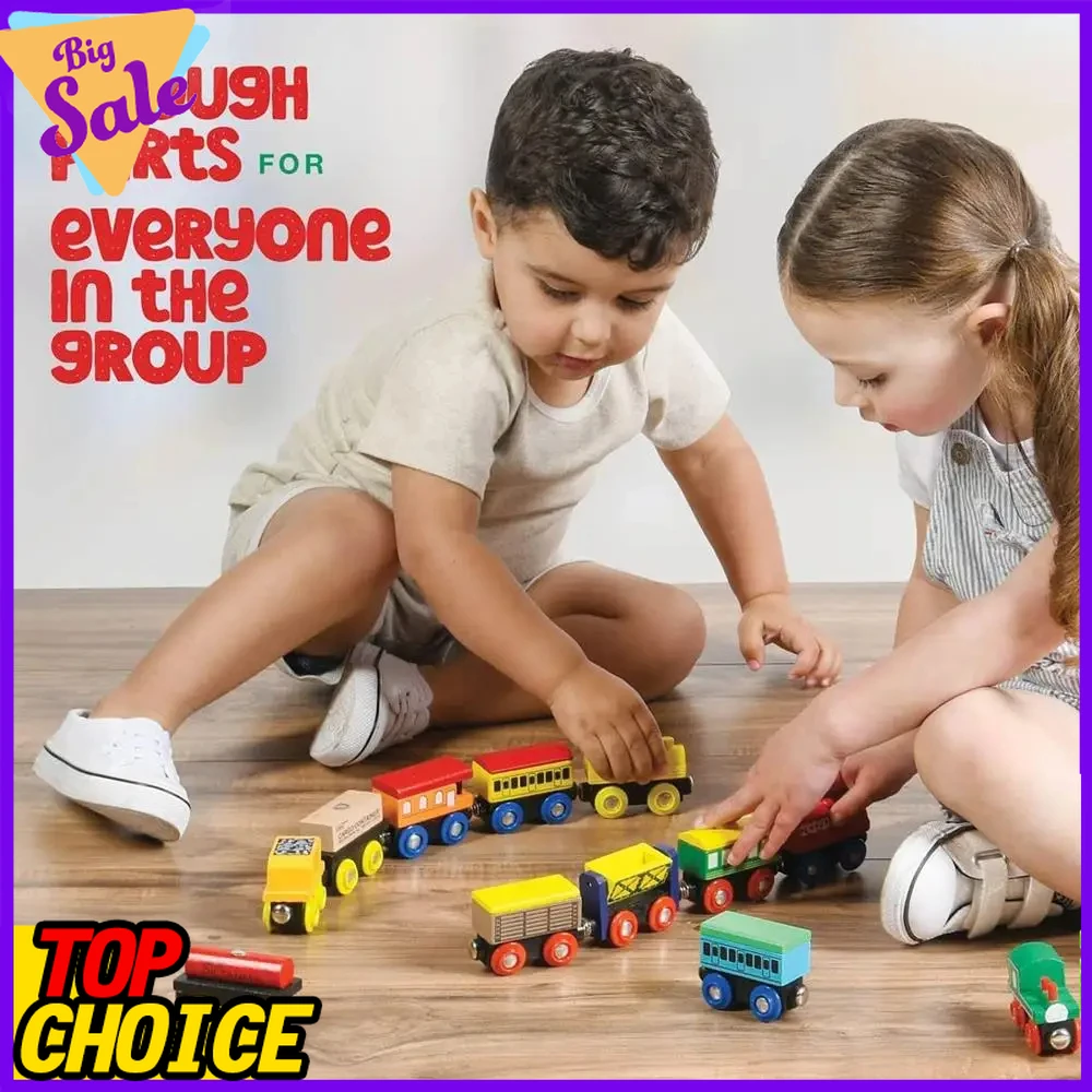 Magnetic Wood Train Toys Wooden Train Accessories Anime James Locomotive Model Car Toy Compatible with All Brands Tracks