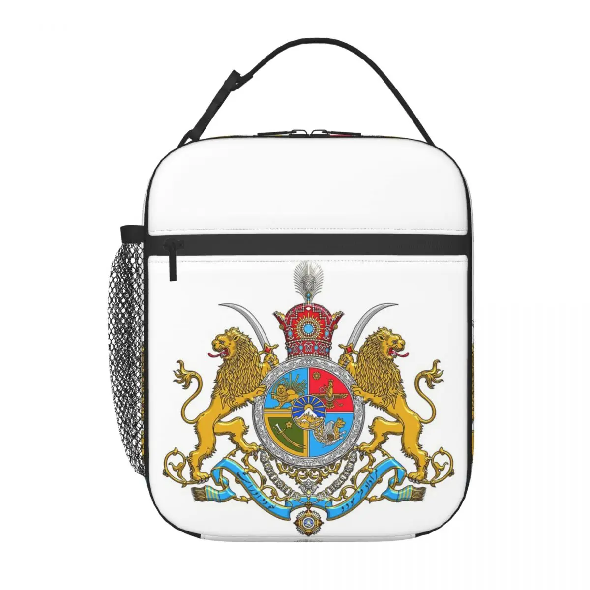 

Изолированная сумка для обеда с изображением флага Ирана, Персии, солнца и льва, для женщин и детей, герметичные контейнеры для еды, термосумка для обеда