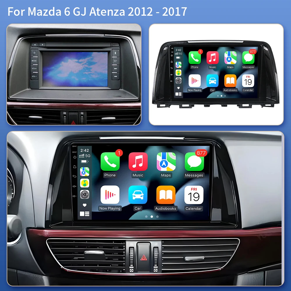 For Mazda 6 GJ Atenza 2012 2013 2014 2015 2016 2017 Android 16 Carplay Auto Car multimedia Car radio video player GPS Navigation