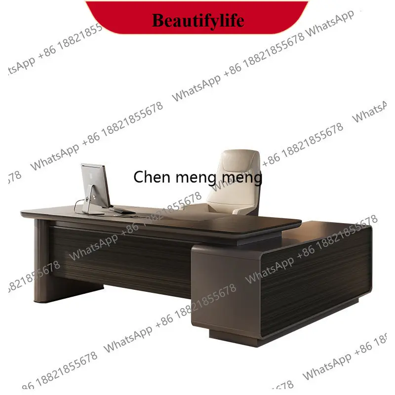 

d178 High-end light luxury chairperson's office large desk modern simple office furniture