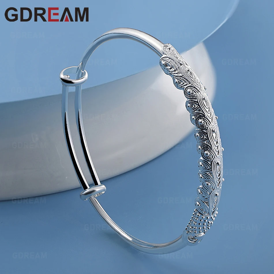 

GDREAM 925 Sterling Silver Royal Princess Gypsophila Peacock Bracelet Ladies Exquisite Cute Wedding Party Jewelry