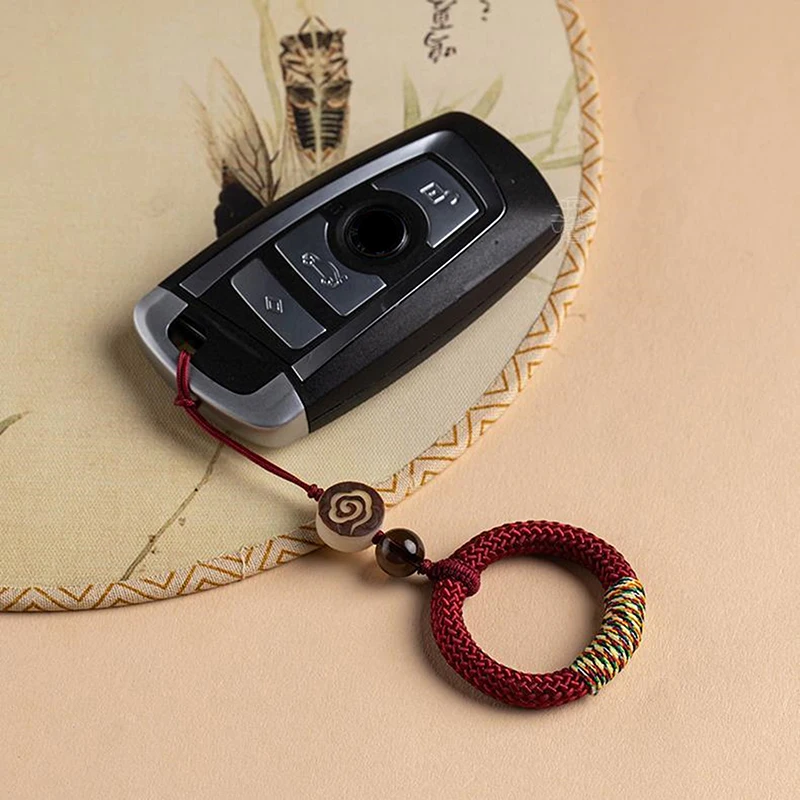 Kreativer Handy-Handschlaufe im chinesischen Stil, feiner, schlichter Schlüsselanhänger, Taschenanhänger, handgewebter Ring, Schnallenanhänger, Wolkenmuster – Detail 11