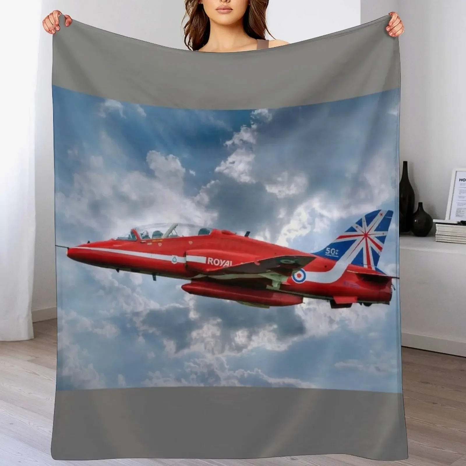 

Hawk T1A Red Arrows - 50 Display Season Colours Throw Blanket Stain Resistant Cozy Warm Blanket