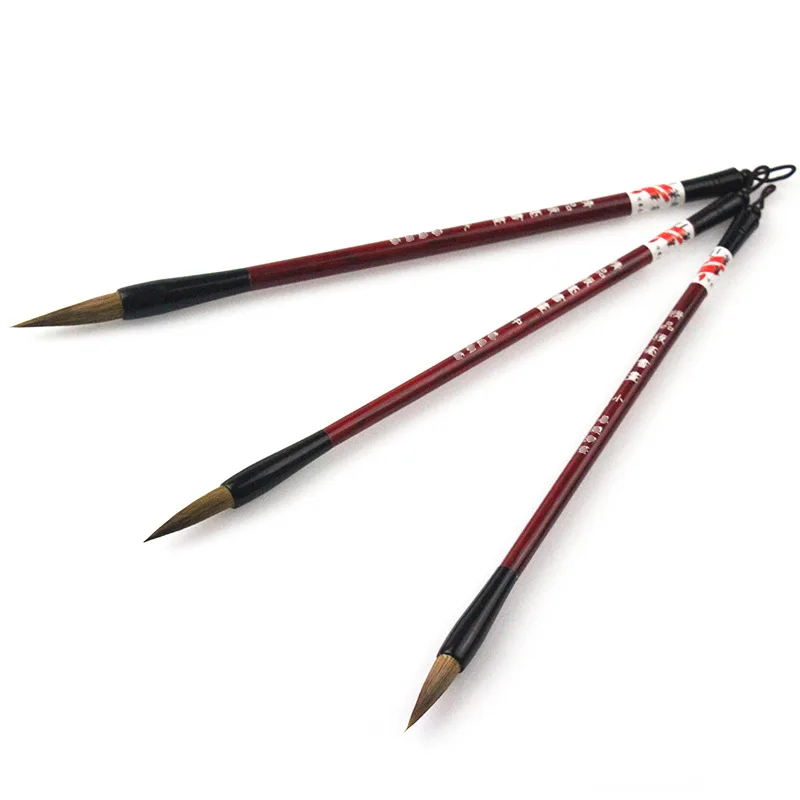 3pcs Wolf Brush Initial Training Calligraphy and Traditional Chinese Painting Practice Brush