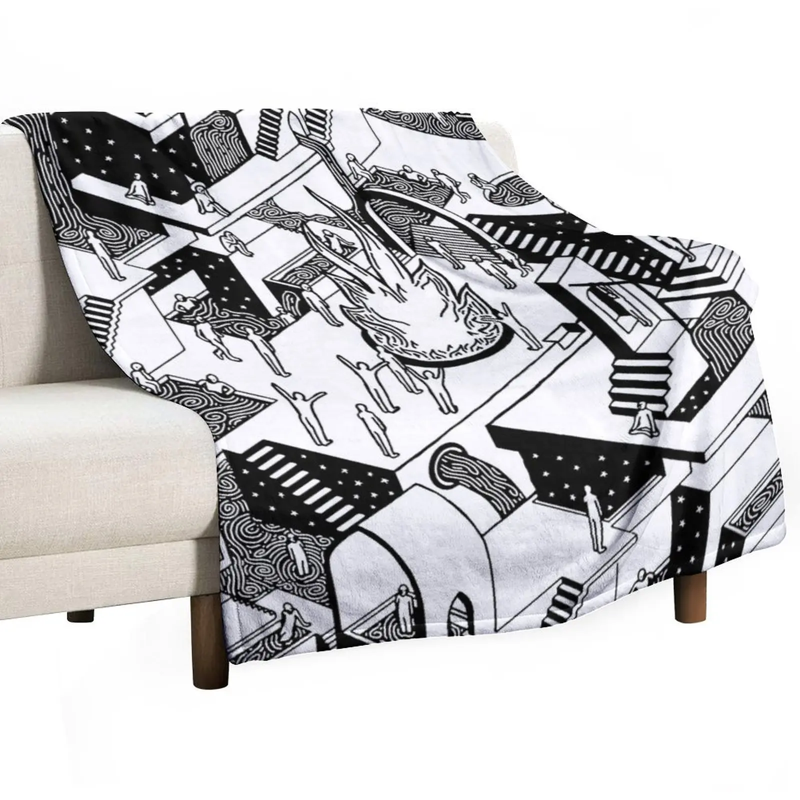 Fire and Water Throw Blanket Breathable Lightweight Blanket for Adults Kids