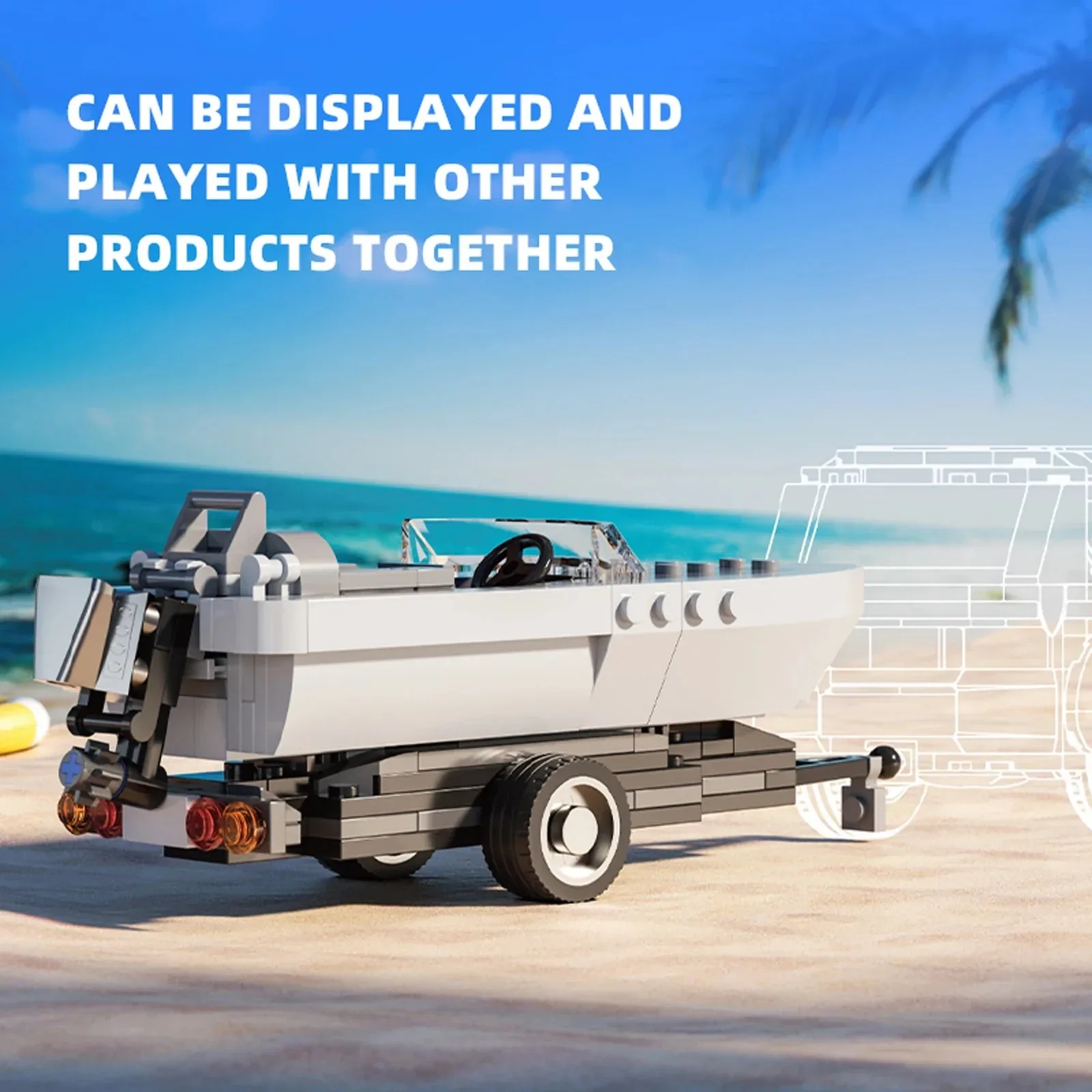 ชุดตัวต่อเรือลากจูงและเรือเร็ว 163 ชิ้น - ของเล่นเสริมพัฒนาการสำหรับเด็ก