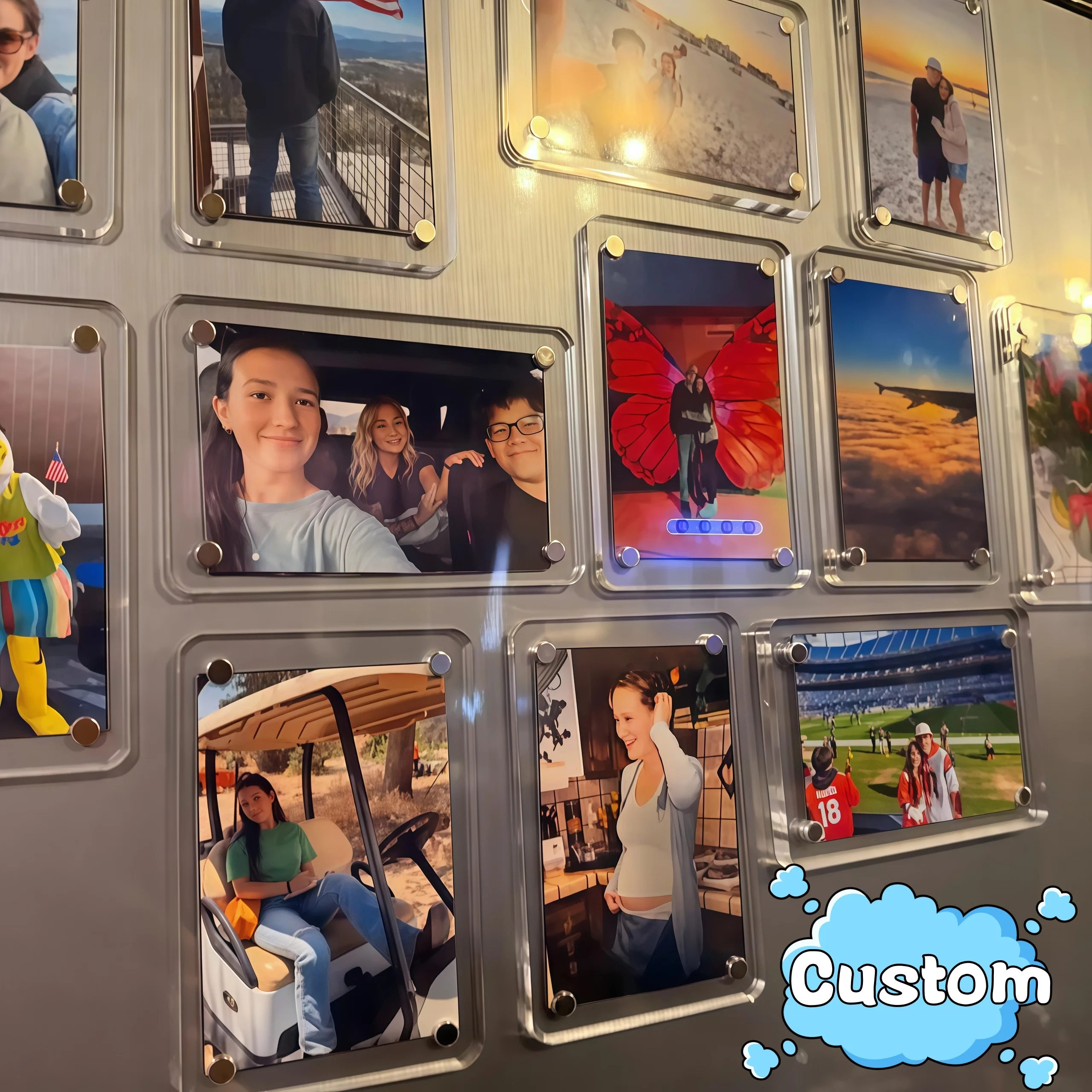 Custom Photo Magnet, Personalized Acrylic Photo Magnet, Picture Fridge Magnet, Family Photo Gift, Wedding Photo Magnet