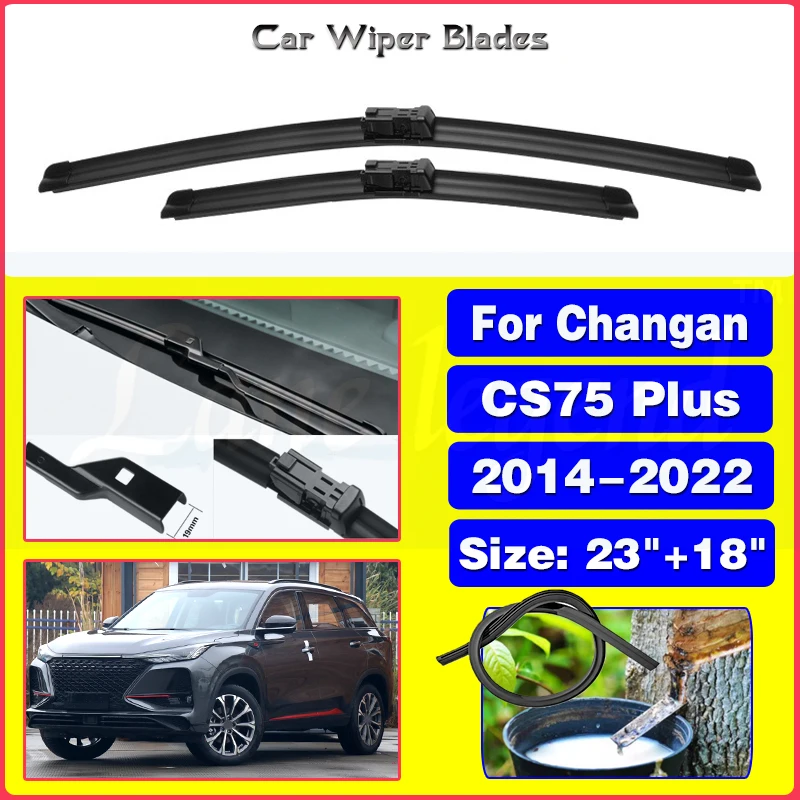 

2x for Changan CS75 Plus 2014 - 2022 Car Front Windshield Wiper Blades Rubber Accessories Protective Windscreen Cleaning 23"+18"