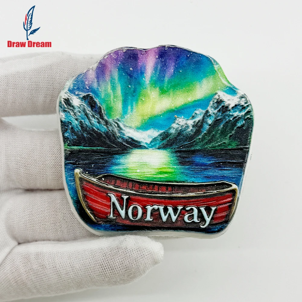 1PC Norwegian Beautiful Aurora Creative 3D Stereoscopic Refrigerator Poster Travel Souvenir Home Decoration Gift Fine Art Gift