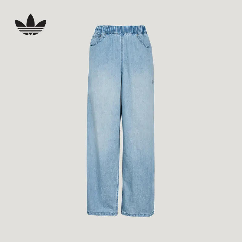 Adidas Adidas Clover Denim Sweatpants 2026 Summer Women's Loose and Comfortable Women's Trousers KY3346