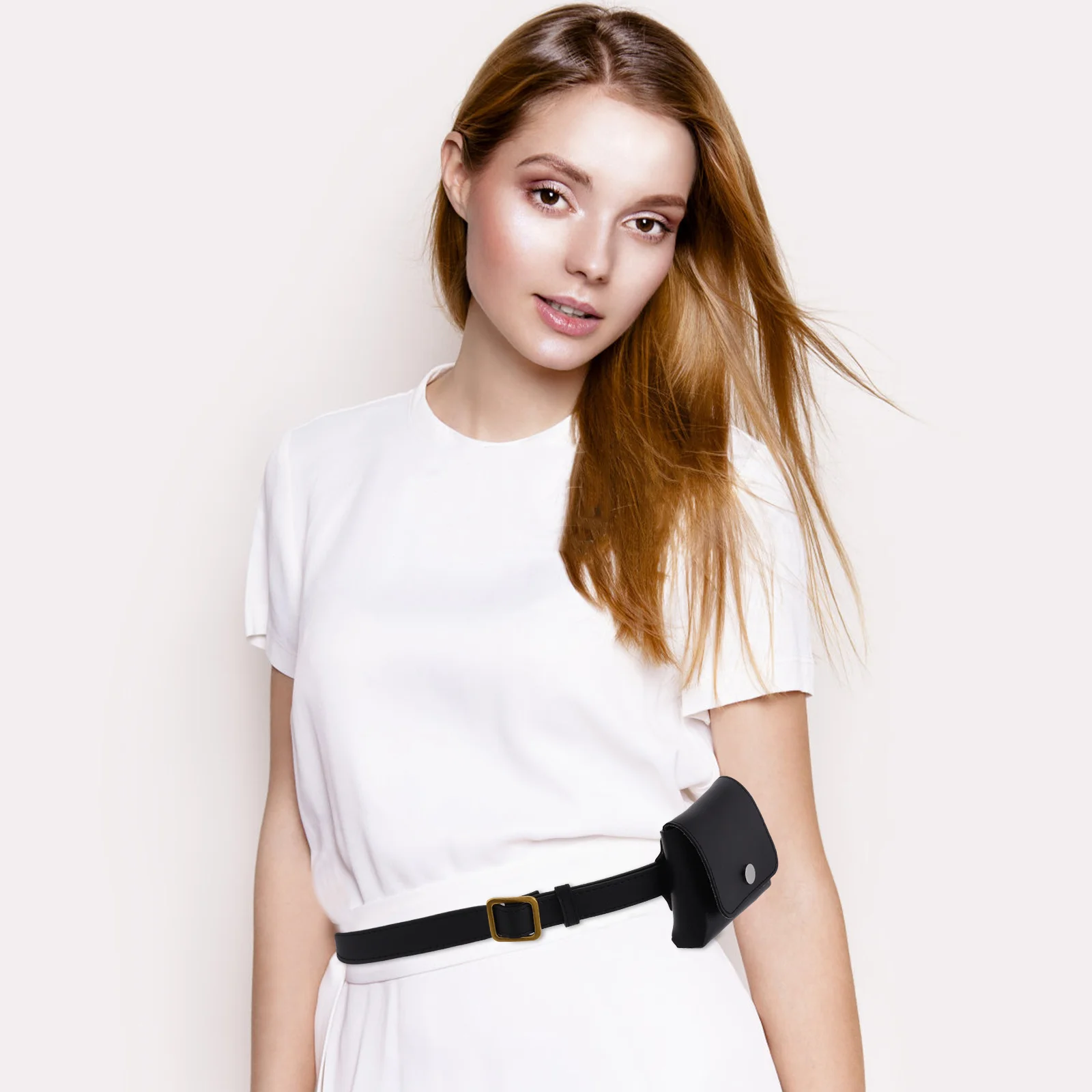 

Bag For Women Thin Vintage Belt Pouch Pu Fanny Pack High Waist Travel Outdoor Waist Pack Belt Bag For Women