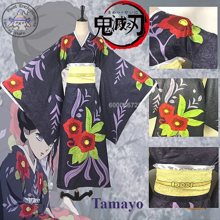 

Kimetsu no Yaiba Demon Slayer Anime Costume Tamayo Cosplay Clothing Kimono for Women Halloween Christmas Party Outfit