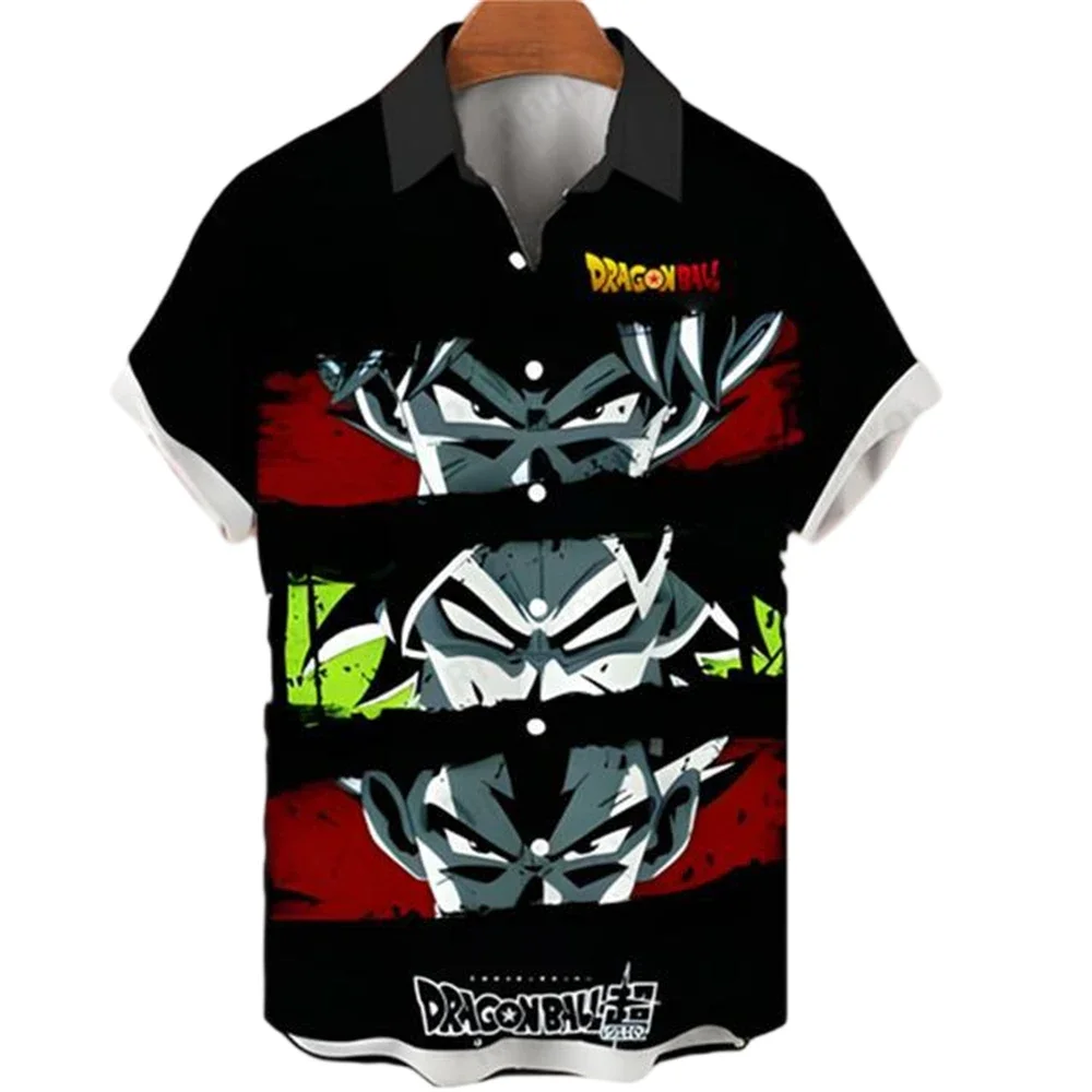 Sommer Mode Herren Dragon Ball Shirt Männer Anime Kleidung Lässige Oberteile Goku Hawaiian Kakarot Vegeta Super Saiyan