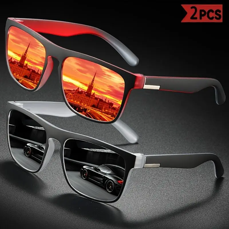 قطعتان، مخطط ألوان مستوحى من الدوبامين، مجموعة نظارات طازجة ولطيفة، مناسبة للنساء للارتداء والإكسسوارات، والرجال للقيادة