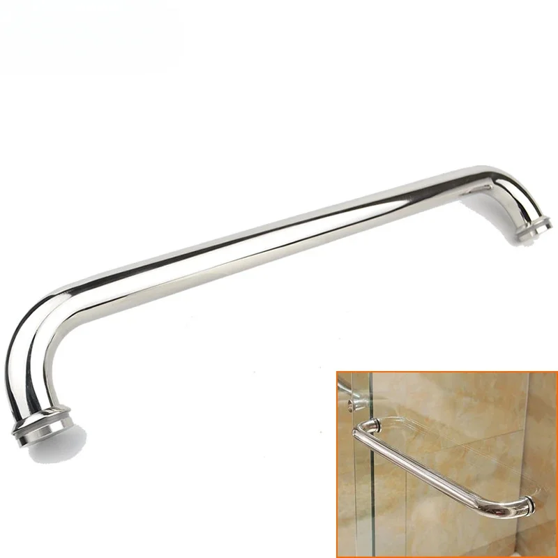 304 Stainless steel shower handle Single handle bathroom glass doors  handle Mirror surface  Hole spacing 440mm