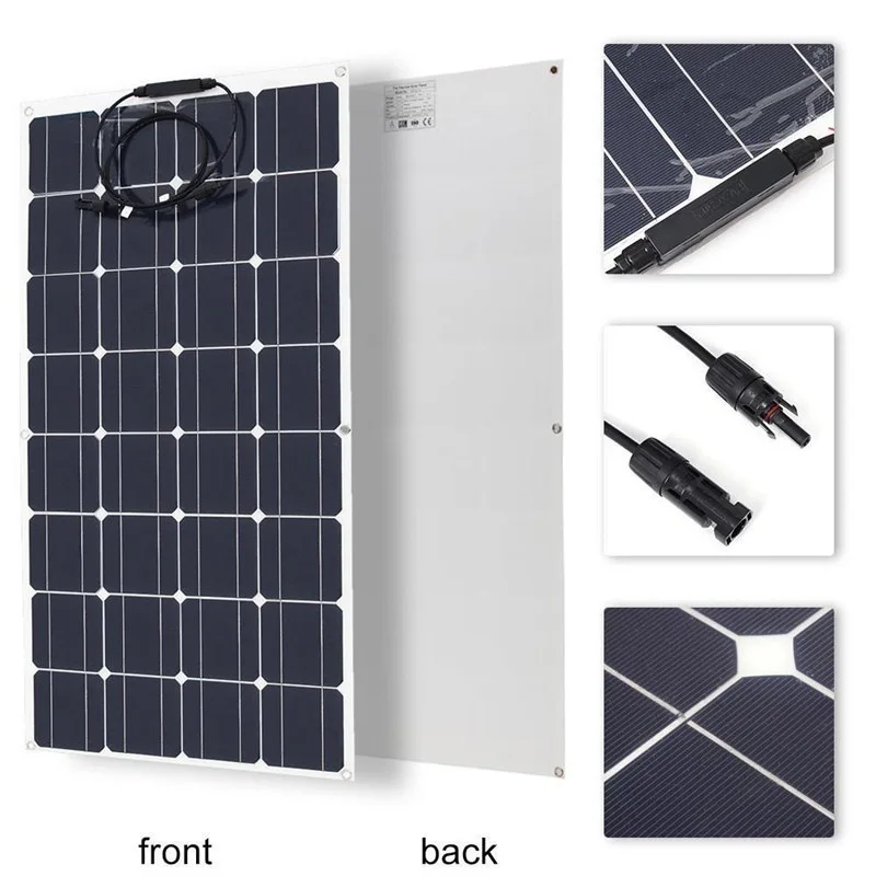 2000W1000WSolar Panel 18V High Efficiency  Portable Power Bank Flexible Emergency Charging Outdoor Solar Cells For Home/Camping