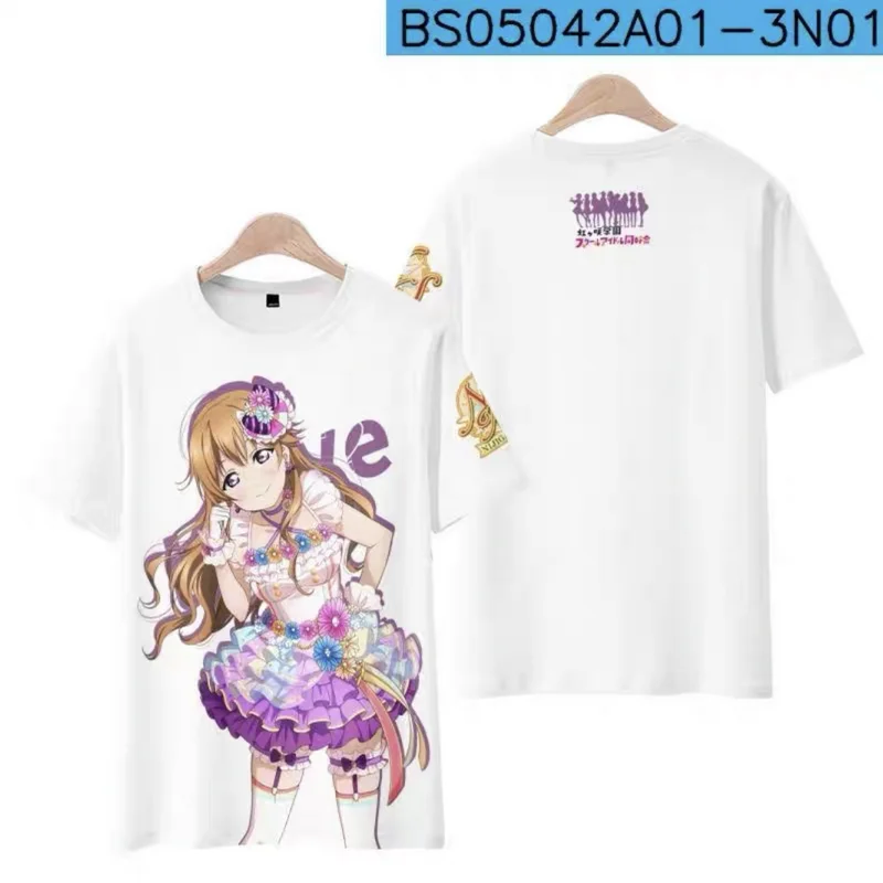 Anime Love Live! Nijigasaki High School Idol Club 3d T-shirt Men Women T Shirts O-neck Short Sleeve Cute Tshirt Unisex Clothing