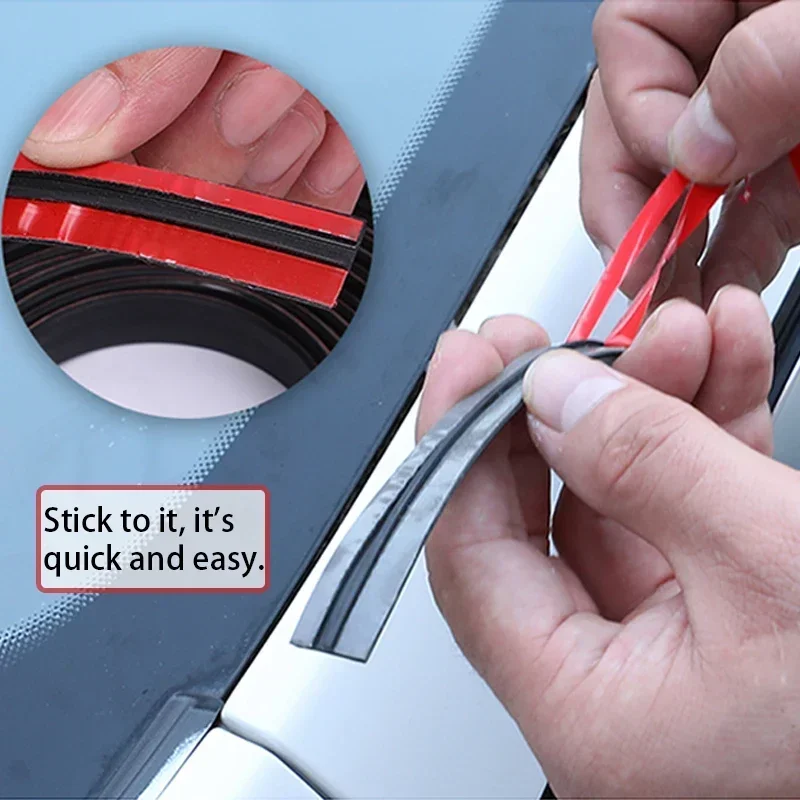 Car Rubber Seal Strips Auto Seal Protector Sticker Window Edge Windshield Roof Rubber Sealing Strip Noise Insulation Accessories