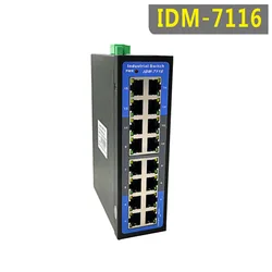 IDM-7116-conmutador Ethernet Industrial de 16 puertos, conmutador no gestionado Din-Rail 24V, funciona a-20 to70 °C, 100M