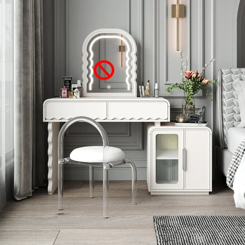 French dresser modern simple solid wood light luxury makeup table integrated