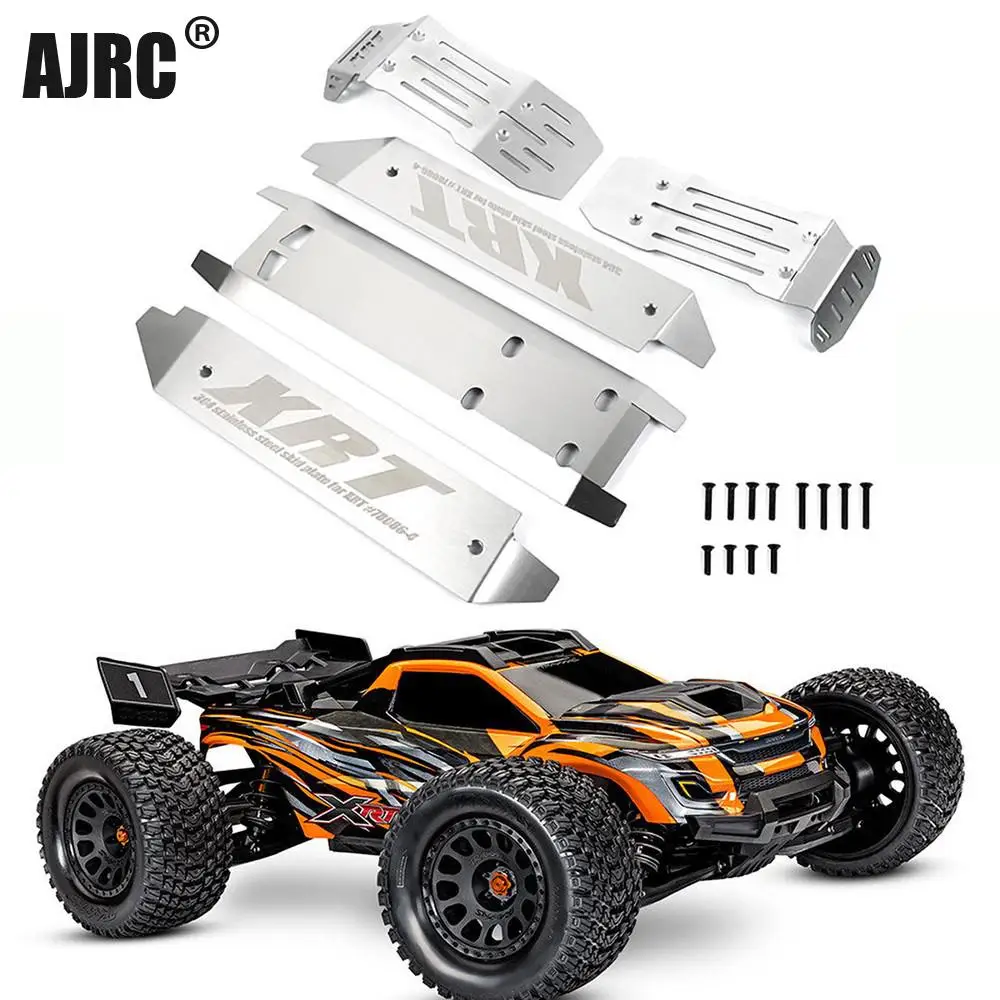 Aço inoxidável Anti-Colisão Placa de Proteção, Frente e Eixo Traseiro Escudo, Bateria Armor Chassis, Blindado, Traxxas 1:6 Xrt, 78086-4