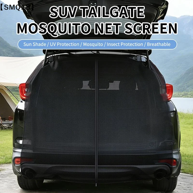 Magnetic Trunk Mesh Breathable Mosquito Resistant Environmentally Friendly Mesh Curtains SUV Tailgate Mosquito Net Summer【SMQ】