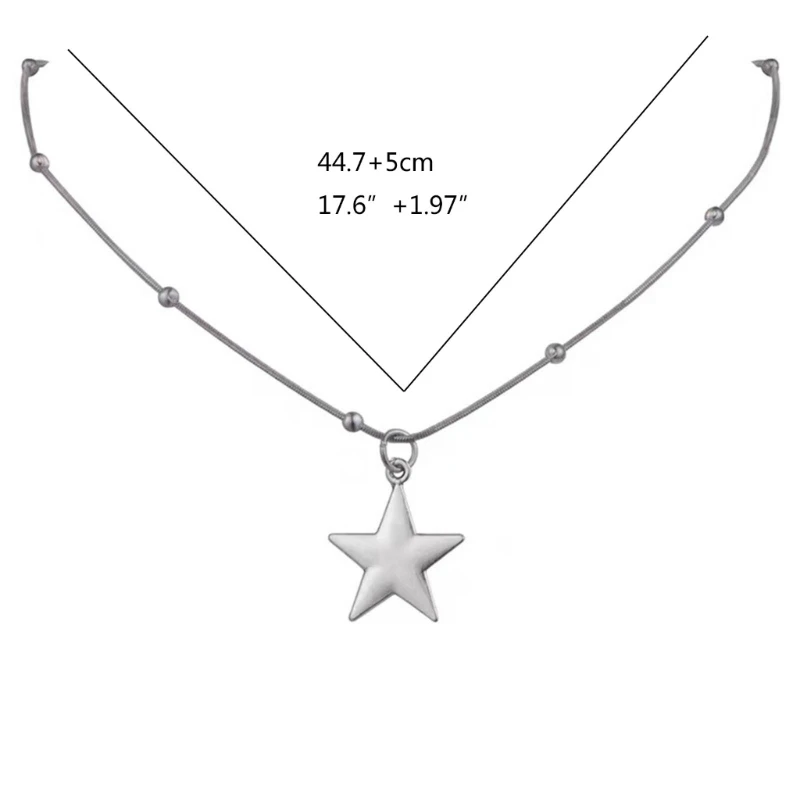 Star Pendant Necklaces Elegant Star Chain Necklace Y2k Star Neck Jewelry Stainless Steel Material Perfect for Women Girl