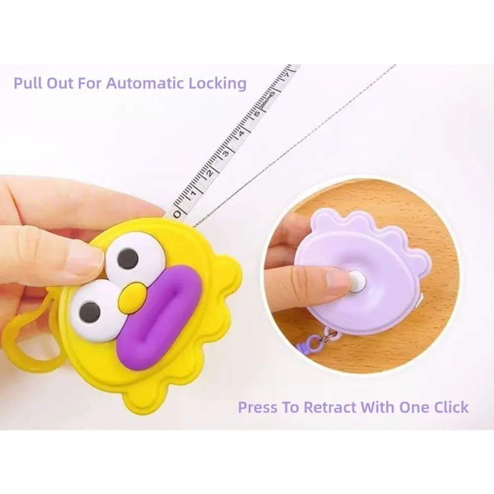 2M Length Cat Paw Ruler Big Mouth Design Soft Leather Soft Leather Ruler One Click Rebound 2M Tape Measure Craft Projects