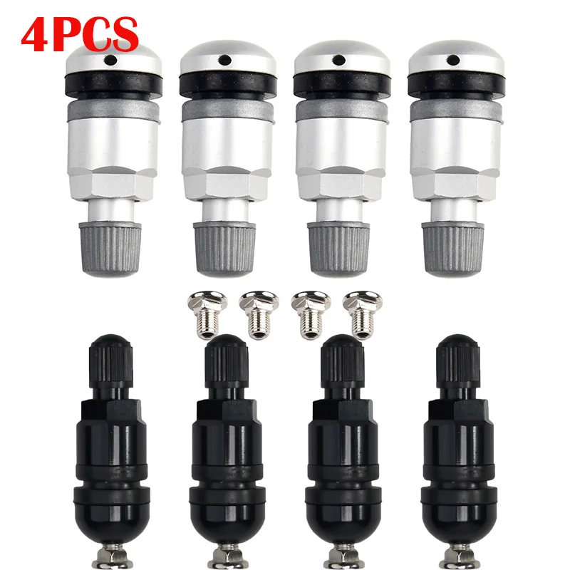 4pcs TPMS Tire Pressure Sensor Valve Stem Repair Kit For BMW 5 Series Black Tire Pressure Sensor Repair Part