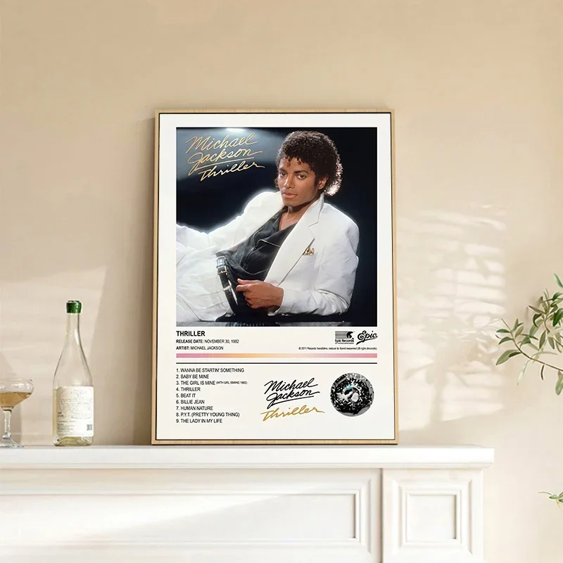 Michael Jackson Pop-Sänger Musikalbum-Cover Leinwanddruck Wandgemälde Heimdekoration Poster – Detail 5