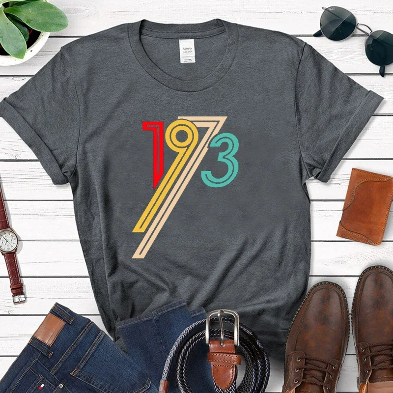 

Vintage Made in 1973 Women T Shirt 51st 51 Years Old Birthday Party Gift Streetwear Ladies Summer Fashion Tshirt Cotton Tops