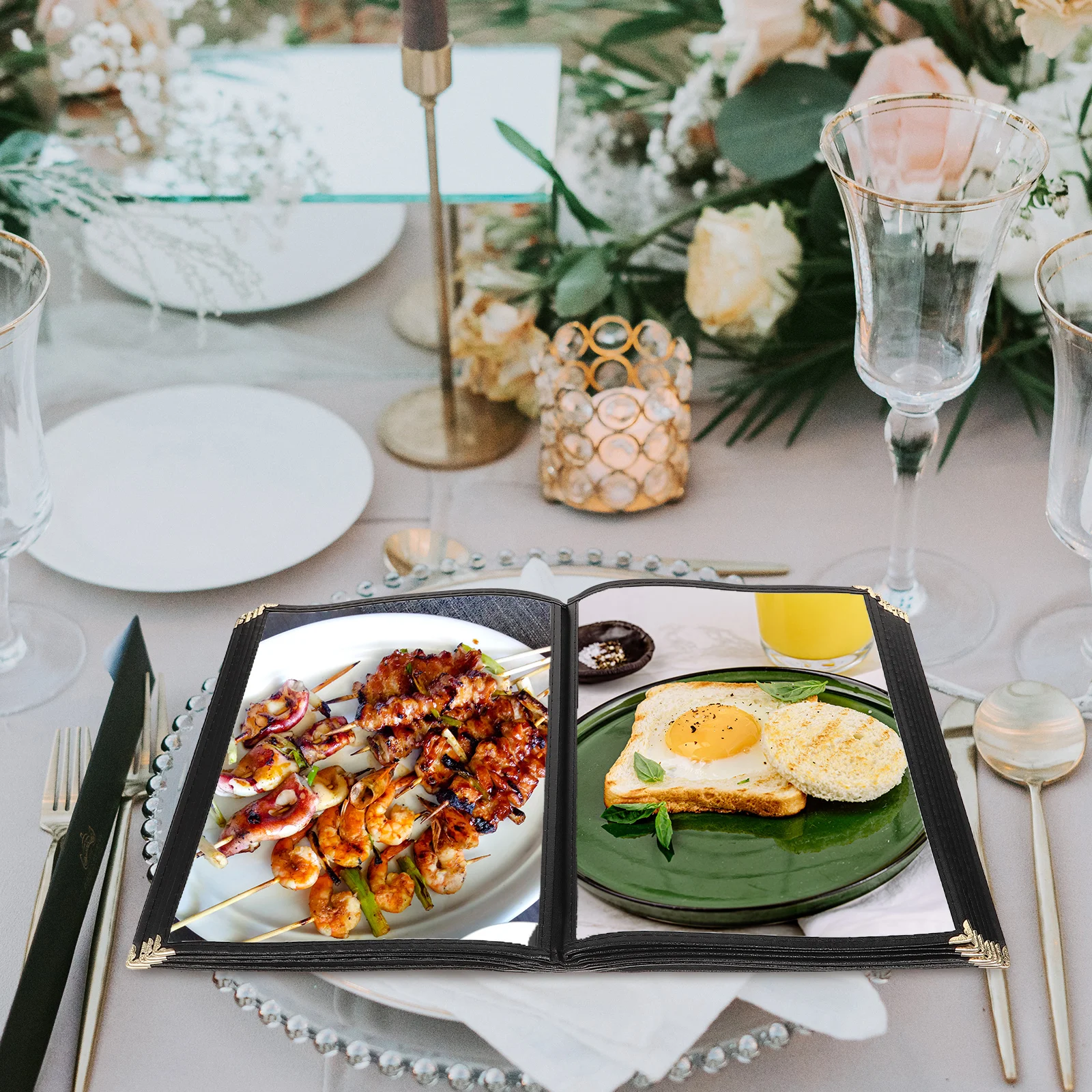 

Clear Pvc Restaurant Menu Book Waterproof Hotel Home Use Stylish Menu Holder Wear-Resistant Corner Large