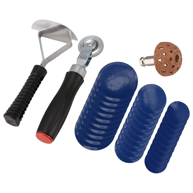 ABRB-Kit de rolo de remendo de pneu, rolo de remendo de pneu/roda de polimento de reparo de pneus/raspador de forro interno de pneu/remendos de 30 peças (32/ 42/ 58mm)