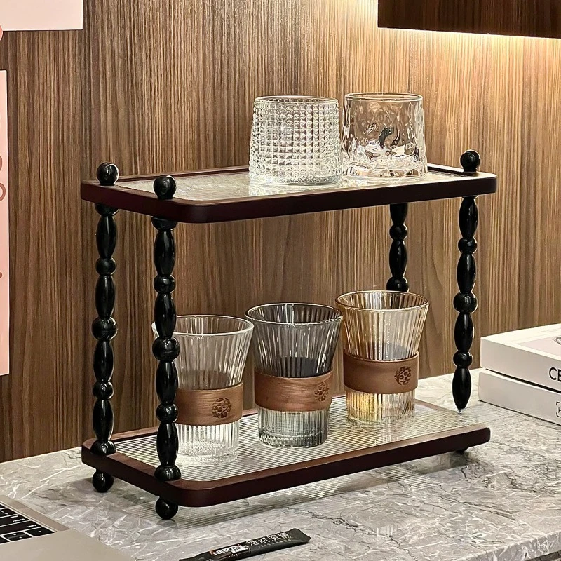 For solid wood begonia flower rack, no punching, removable desktop multi-layer storage rack