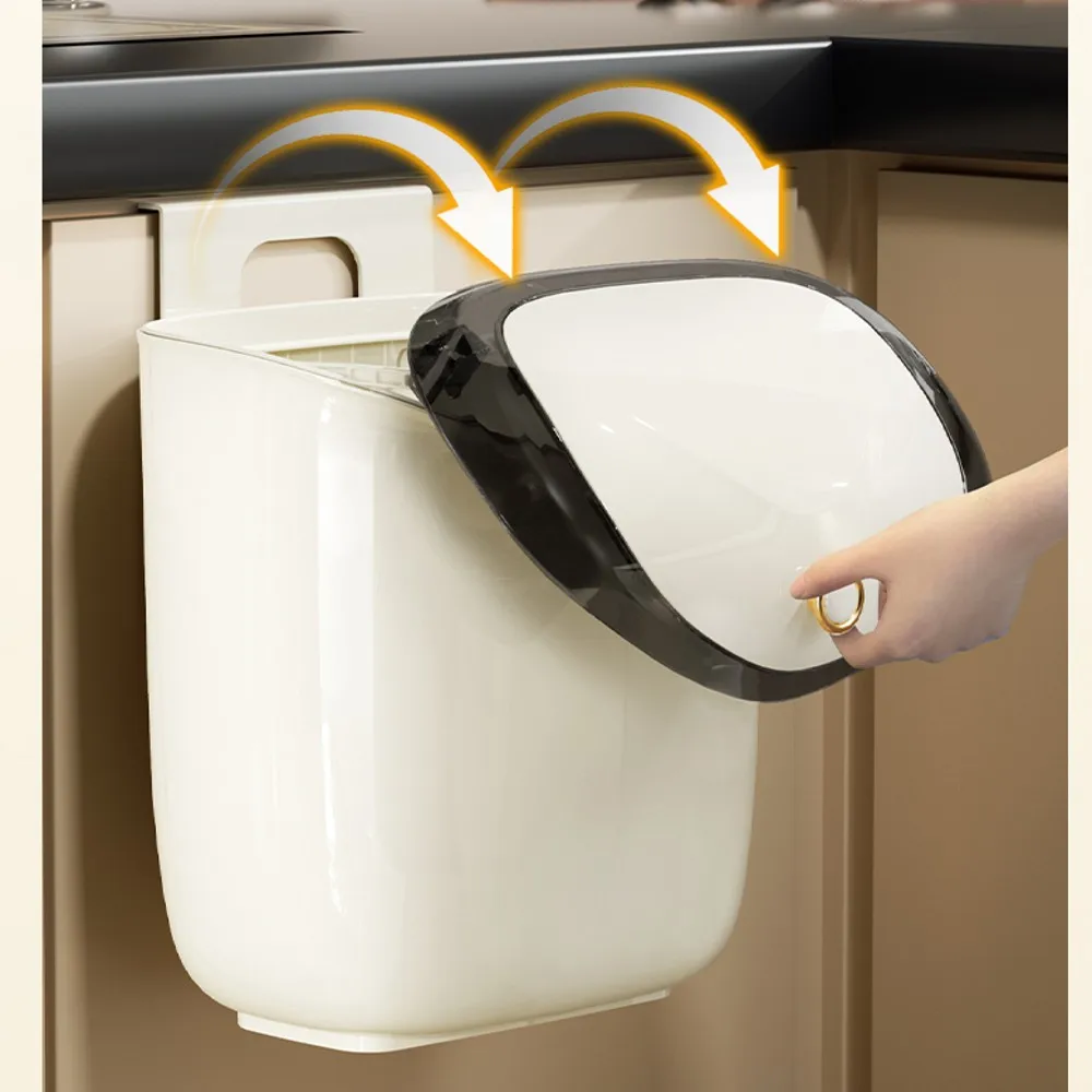 Hanging Trash Can - Lightweight Mountable Garbage Can for Convenient Cleaning - Large Capacity Small Counter Trashcan