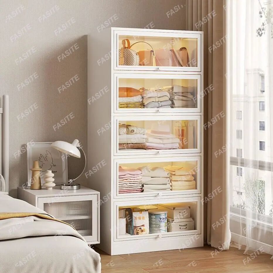 Bucket cabinet, bedroom, wall storage cabinet, five bucket cabinets, bed end storage cabinet, small vertical cabinet