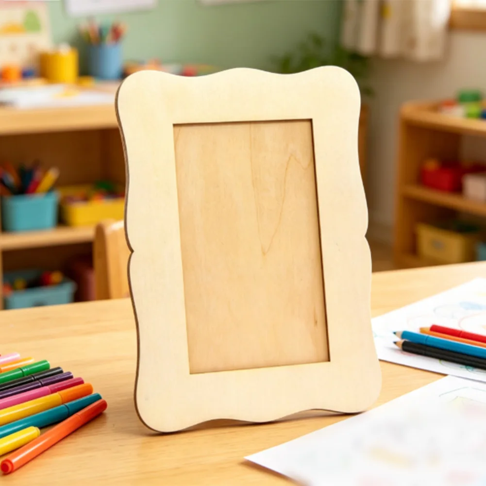 10-Pack Wooden DIY Picture Frames For Children - Perfect For Crafts & Decor Wooden Picture Frames Home Decor -Gifts