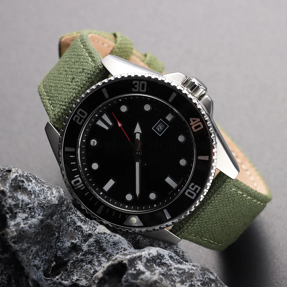 عالية الجودة النايلون الجلود حزام (استيك) ساعة قماش لينة حزام العسكرية الرياضة سوار ل Seiko الإفراج السريع العالمي 20mm معصمه