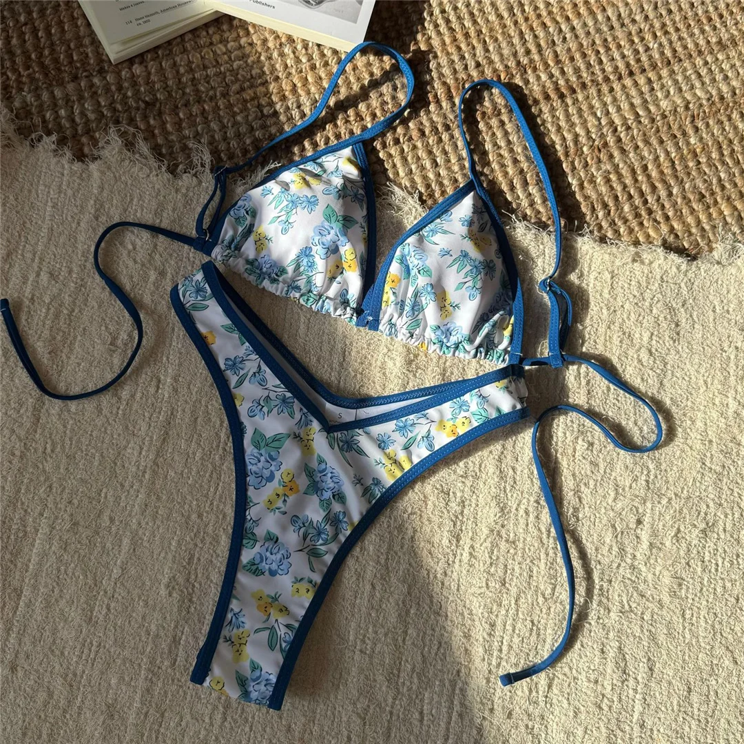 Leopard Floral Brasilianischer Mini-Tanga-Bikini Damen-Badeanzug Zweiteiliger Bikini-Set Badebekleidung Badeanzug Schwimmen V6286 – Detail 33
