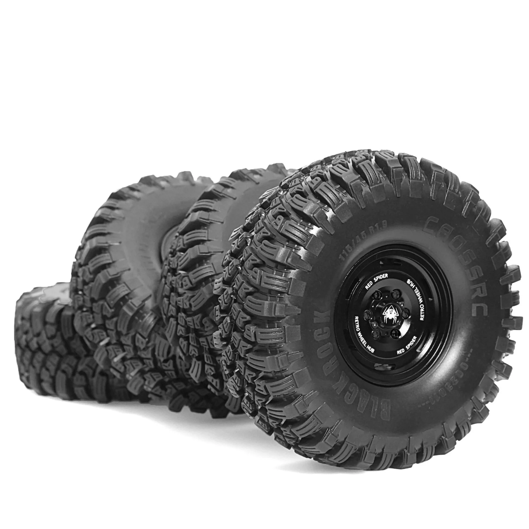 

1/10RC RC Model Car Tires 4 Pack Climbing Car for Ruitai LC76 Intruder LC71 Easy Control TRX4 Metal Wheel + Tire R339