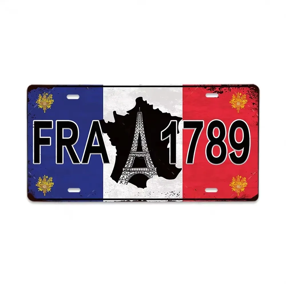 Eye - Catching Retro License Plate Metal Decor - Italy, Brazil, Japan & Beyond! - Solid Metal with Distinctive Country Logos