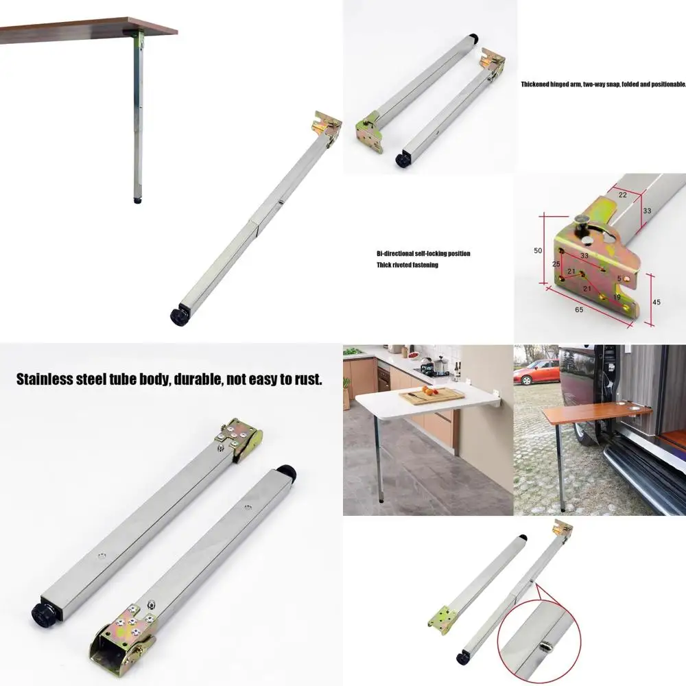 

Складные ножки стола из нержавеющей стали с регулируемой высотой для кемпера и настенных обеденных столов — 110/43,3 дюйма