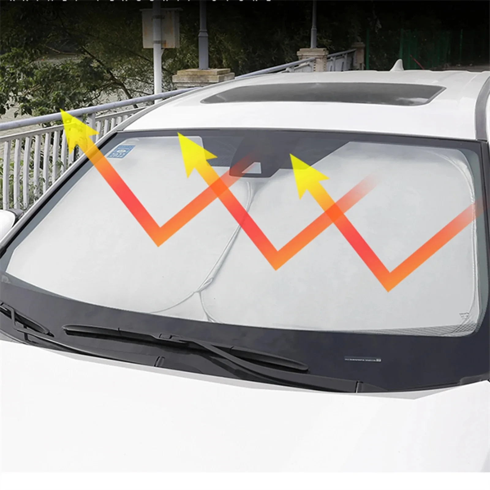 1PCS The Sun Visor on the Front Windshield of a Car The Internal Sun Visor Can Be Folded and Stored to Block Ultraviolet Rays image 6